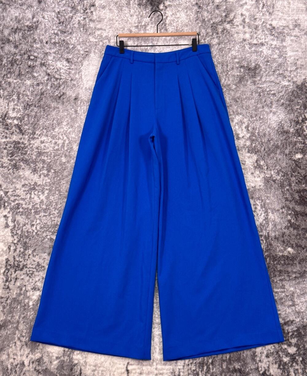 Anthropologie Pants 12 Tall Womens Maeve Avery Wide Leg Pleated Blue Trouser